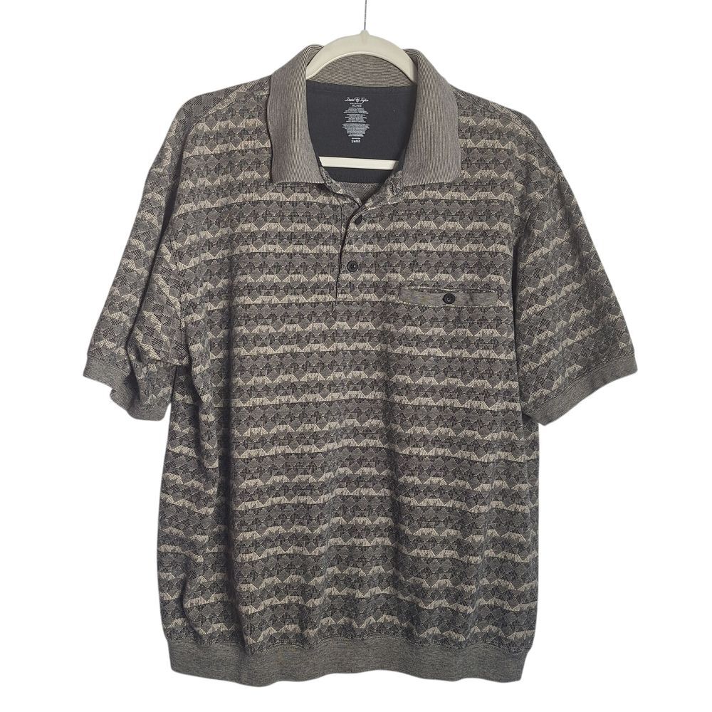 David Taylor Short Sleeve Golf Polo Shirt Knit Gray XL Mens
